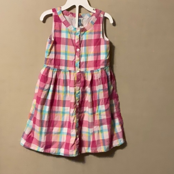 GAP Pink and Blue Ruffled Sundress with Peter Pan Collar - Picture 1 of 4